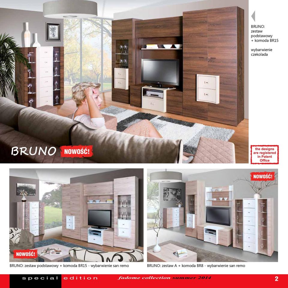 wybarwienie san remo BRUNO: zestaw A + komoda BR8 -