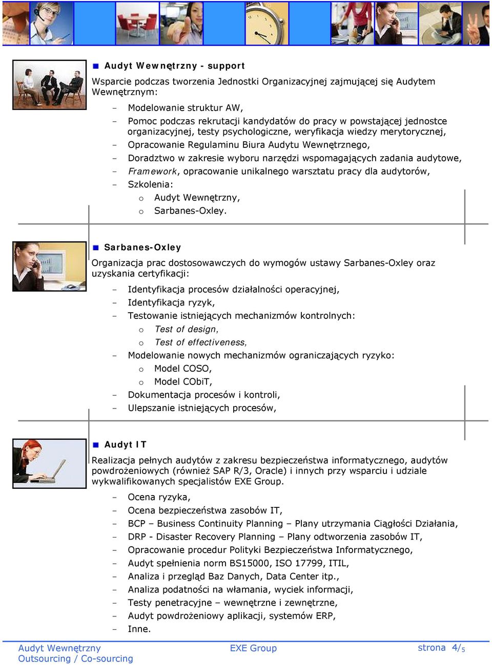 warsztatu pracy dla audytrów, Szklenia:, Sarbanes-Oxley.