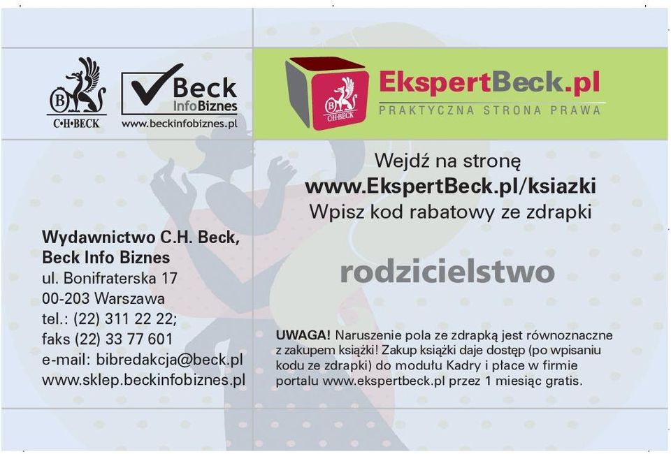 ekspertbeck.pl/ksiazki Wpisz kod rabatowy ze zdrapki rodzicielstwo UWAGA!