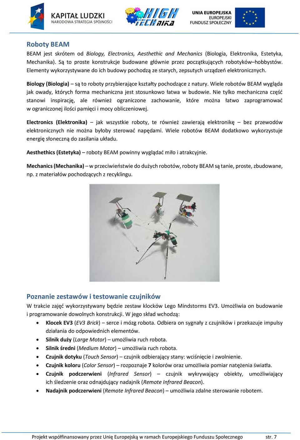 Biology (Biologia) są to roboty przybierające kształty pochodzące z natury. Wiele robotów BEAM wygląda jak owady, których forma mechaniczna jest stosunkowo łatwa w budowie.