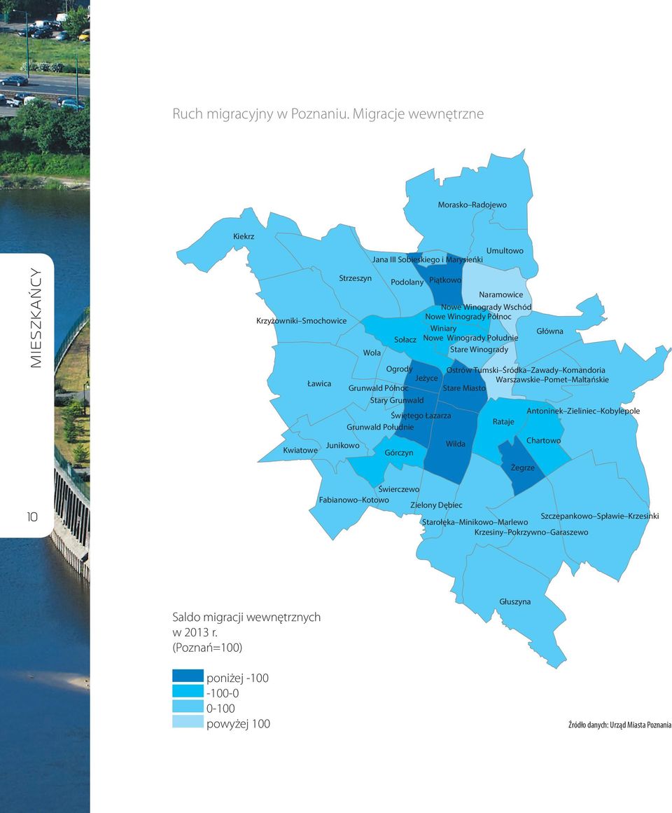 Północ Winiary Główna Sołacz Nowe Winogrady Południe Stare Winogrady Ogrody Ostrów Tumski Śródka Zawady Komandoria Jeżyce Warszawskie Pomet Maltańskie Grunwald Północ Stare Miasto Stary Grunwald