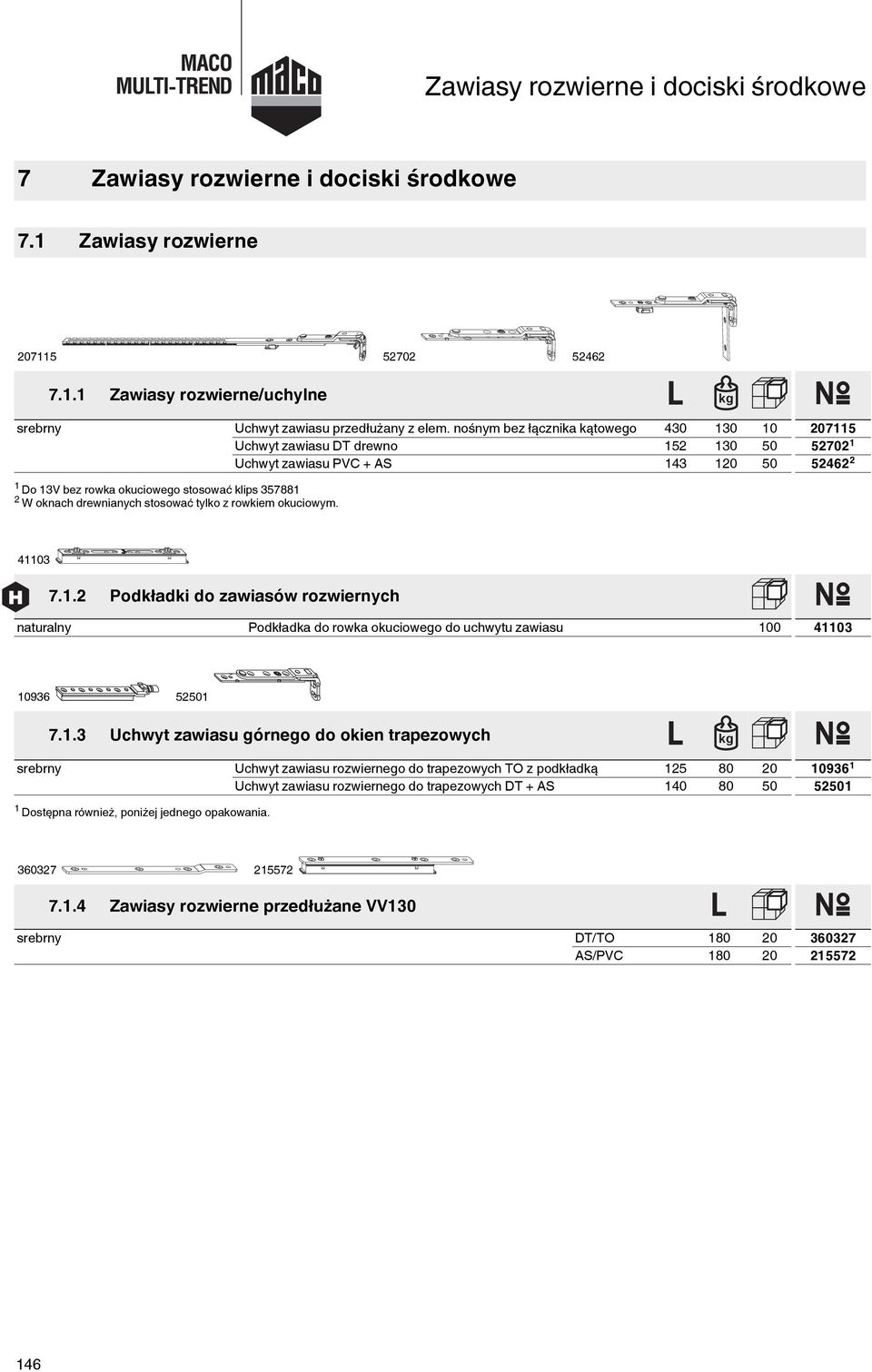 drewnianych stosować tylko z rowkiem okuciowym. 411