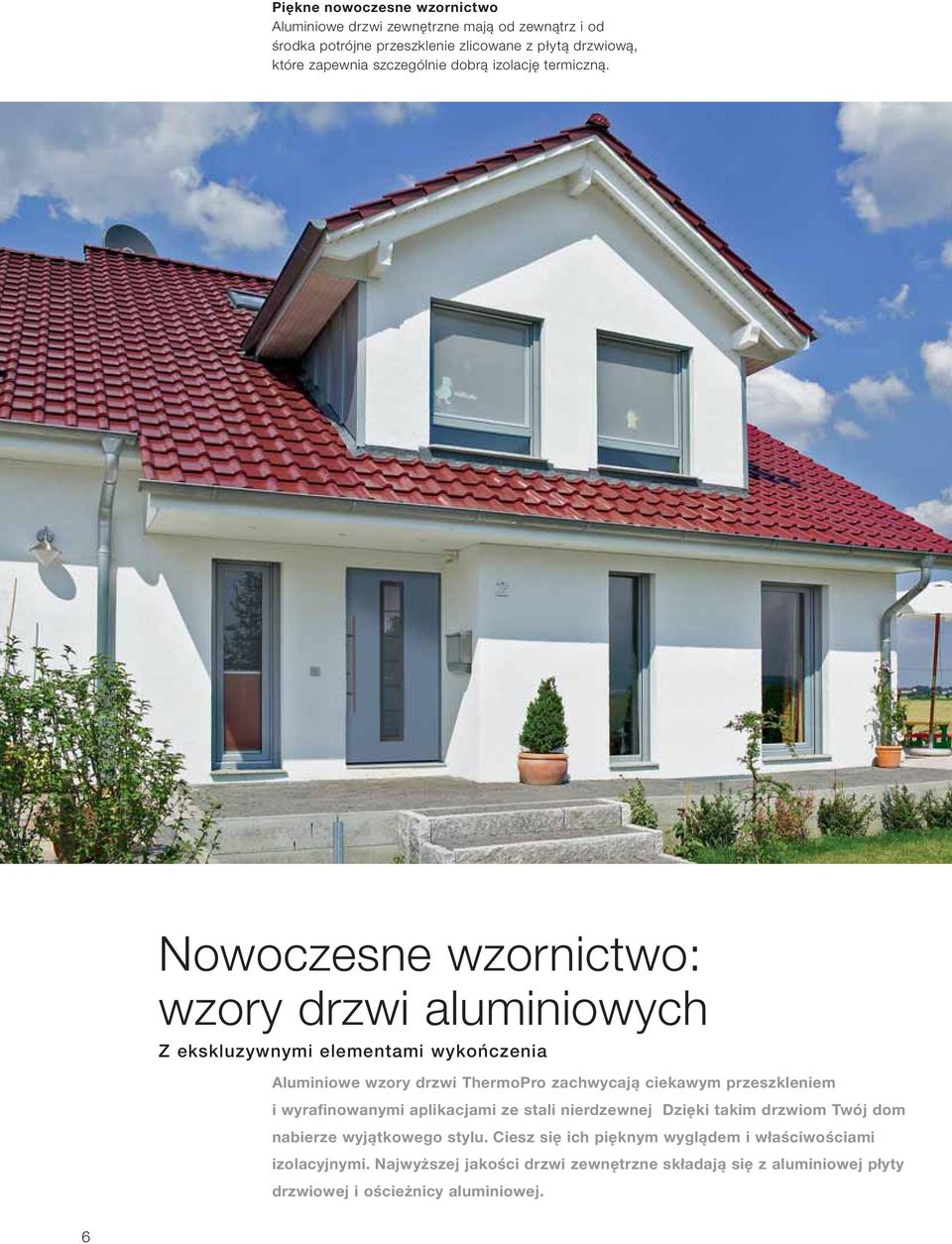 Nowoczesne wzornictwo: wzory drzwi aluminiowych Z ekskluzywnymi elementami wykończenia Aluminiowe wzory drzwi ThermoPro zachwycają ciekawym przeszkleniem