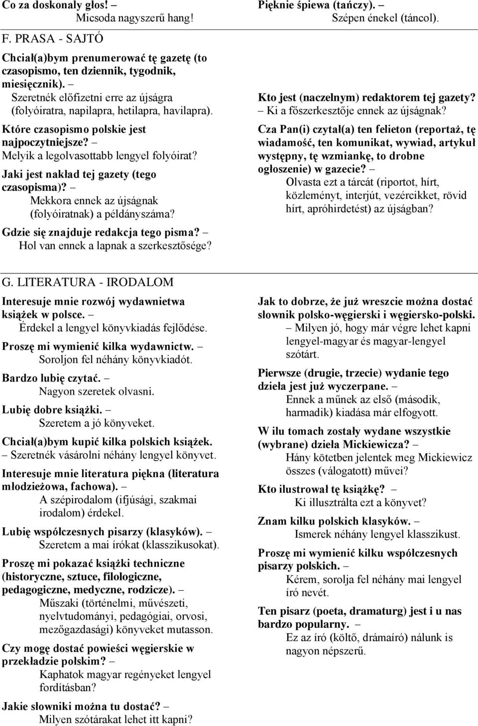 Jaki jest nakład tej gazety (tego czasopisma)? Mekkora ennek az újságnak (folyóiratnak) a példányszáma? Gdzie się znajduje redakcja tego pisma? Hol van ennek a lapnak a szerkesztősége?