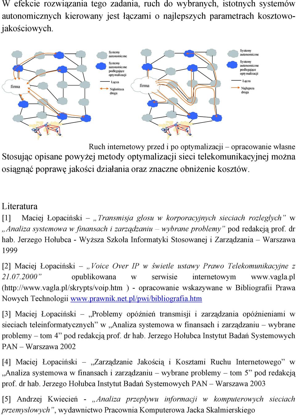 metody optymalizacji sieci telekomunikacyjnej można osiągnąć poprawę jakości działania oraz znaczne obniżenie kosztów.