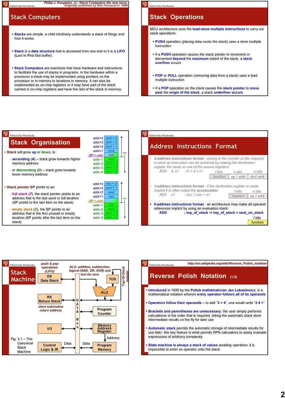 Computers are machines that have hardware and instructions to facilitate the use of stacks in programs.