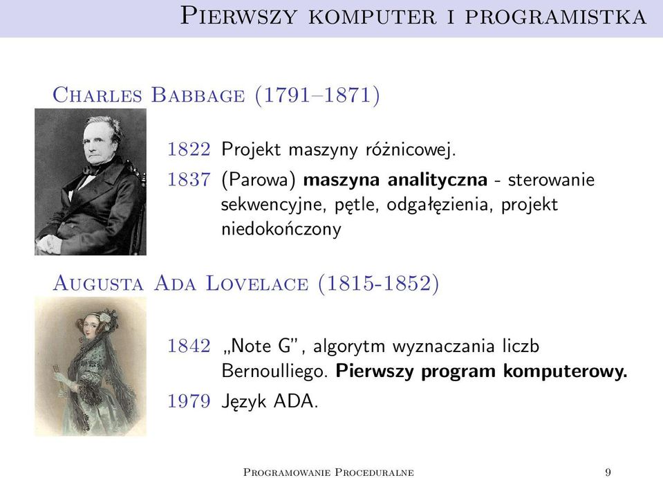 1837 (Parowa) maszyna analityczna - sterowanie sekwencyjne, pętle, odgałęzienia, projekt