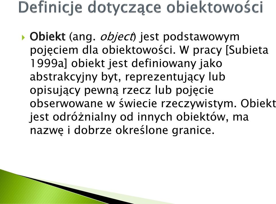 reprezentujący lub opisujący pewną rzecz lub pojęcie obserwowane w świecie