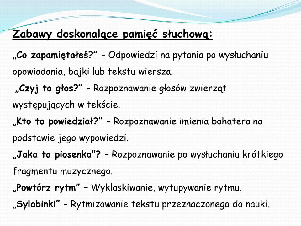 Rozpoznawanie głosów zwierząt występujących w tekście. Kto to powiedział?
