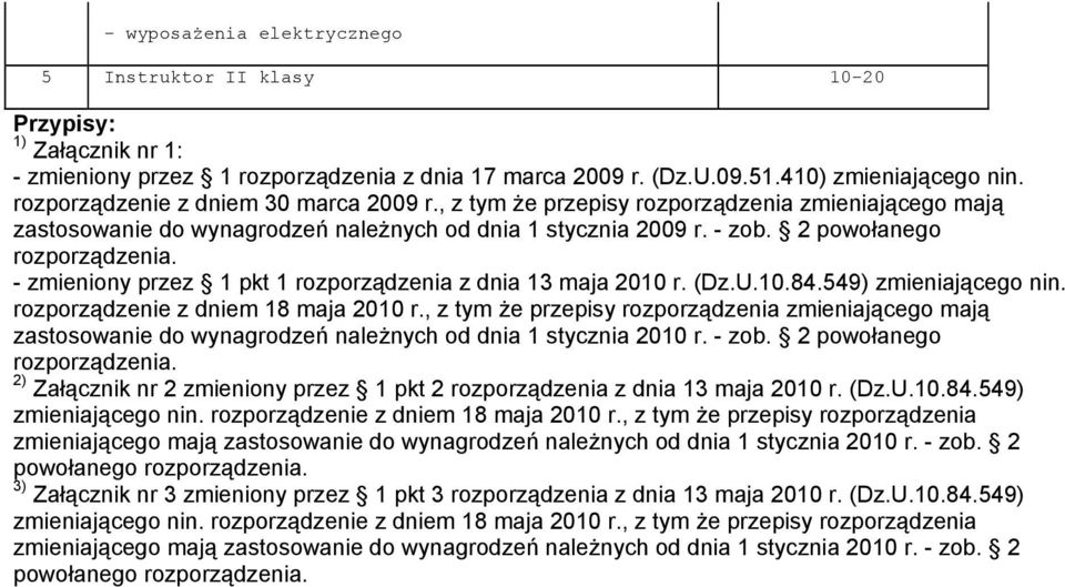 - zmieniony przez 1 pkt 1 rozporządzenia z dnia 13 maja 2010 r. (Dz.U.10.84.549) zmieniającego nin. rozporządzenie z dniem 18 maja 2010 r.