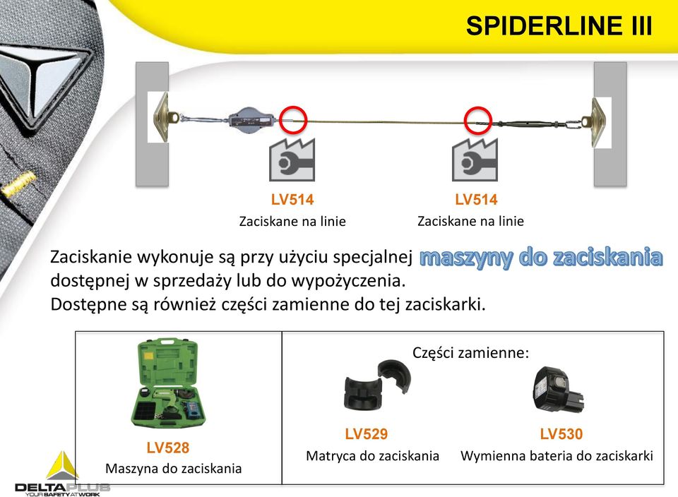 Dostępne są również części zamienne do tej zaciskarki.