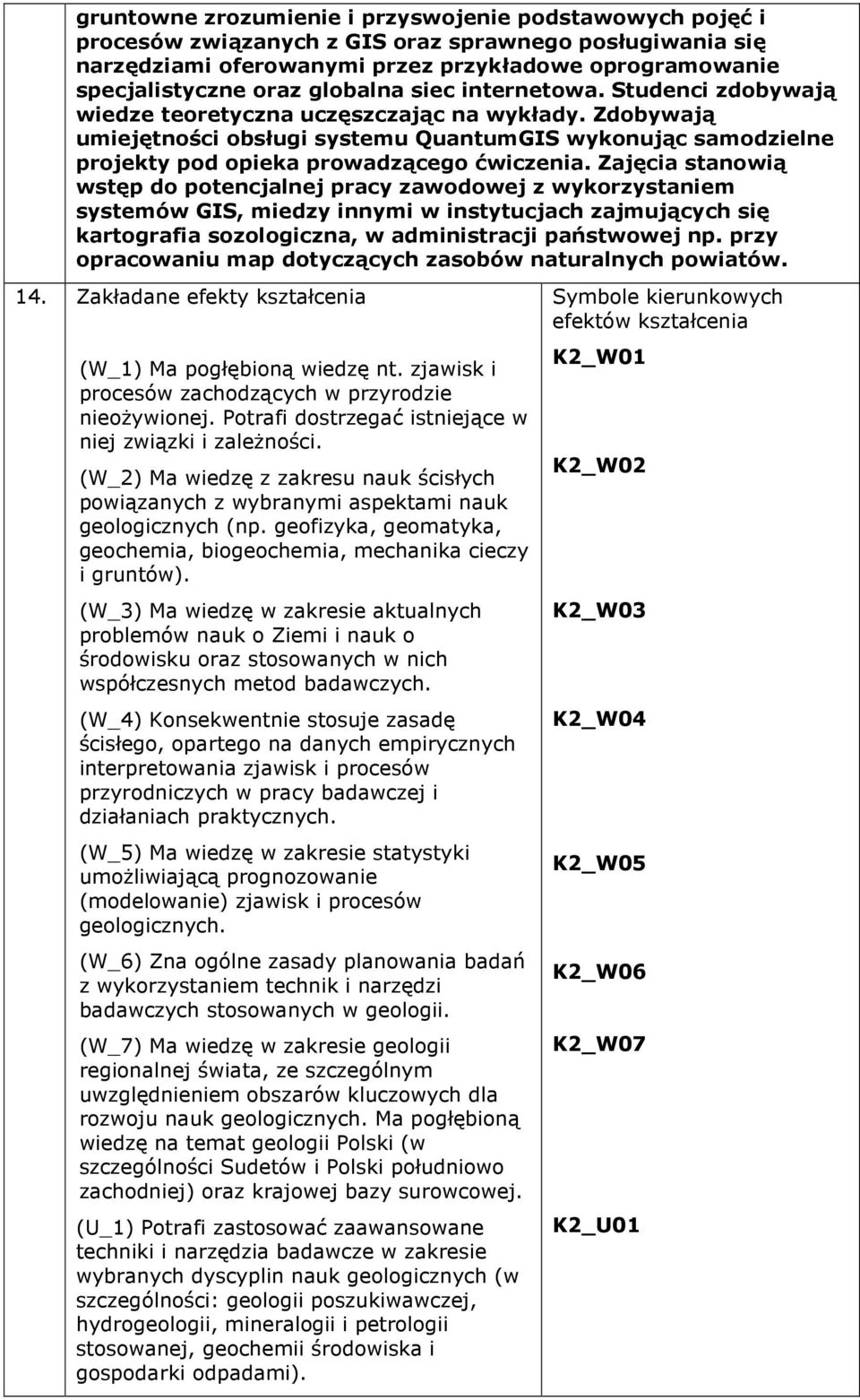 Zdobywają umiejętności obsługi systemu QuantumGIS wykonując samodzielne projekty pod opieka prowadzącego ćwiczenia.