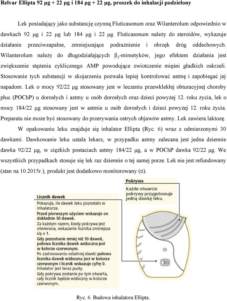 Wilanterolum należy do długodziałających β 2 mimetyków, jego efektem działania jest zwiększenie stężenia cyklicznego AMP powodujące zwiotczenie mięśni gładkich oskrzeli.