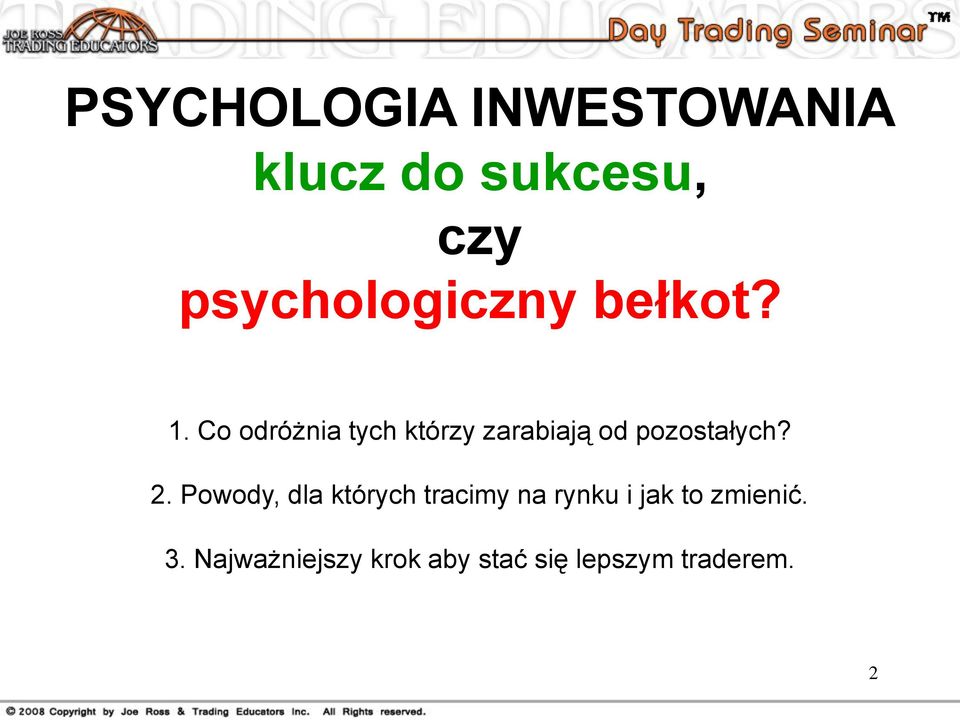 Co odróżnia tych którzy zarabiają od pozostałych? 2.