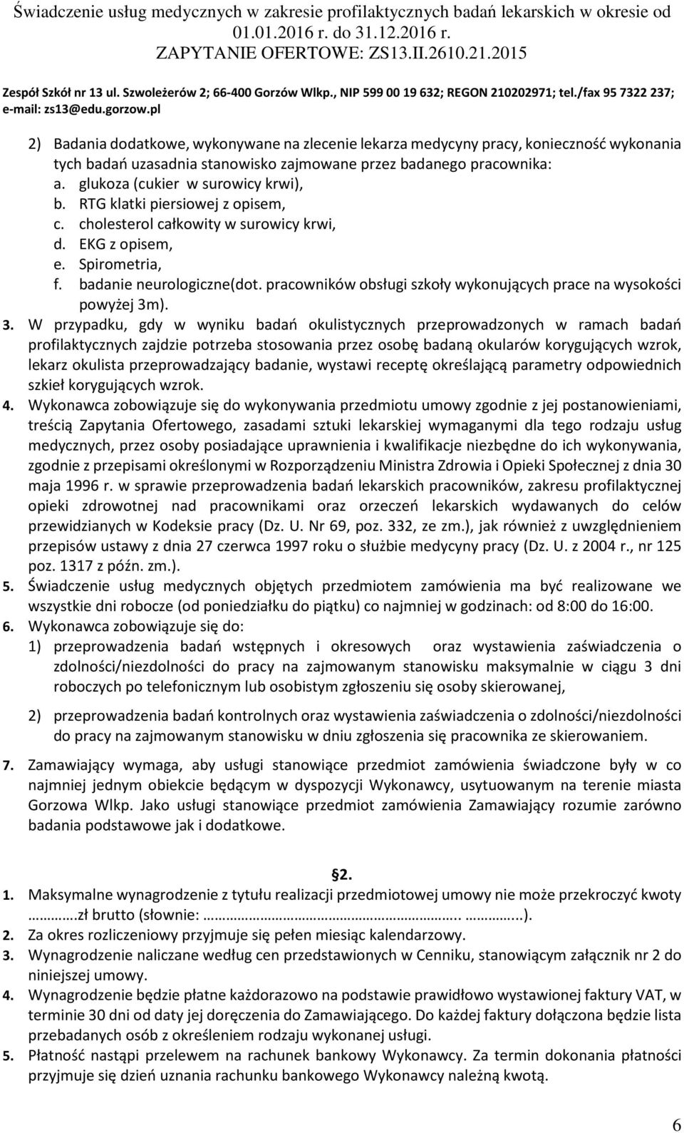 pracowników obsługi szkoły wykonujących prace na wysokości powyżej 3m