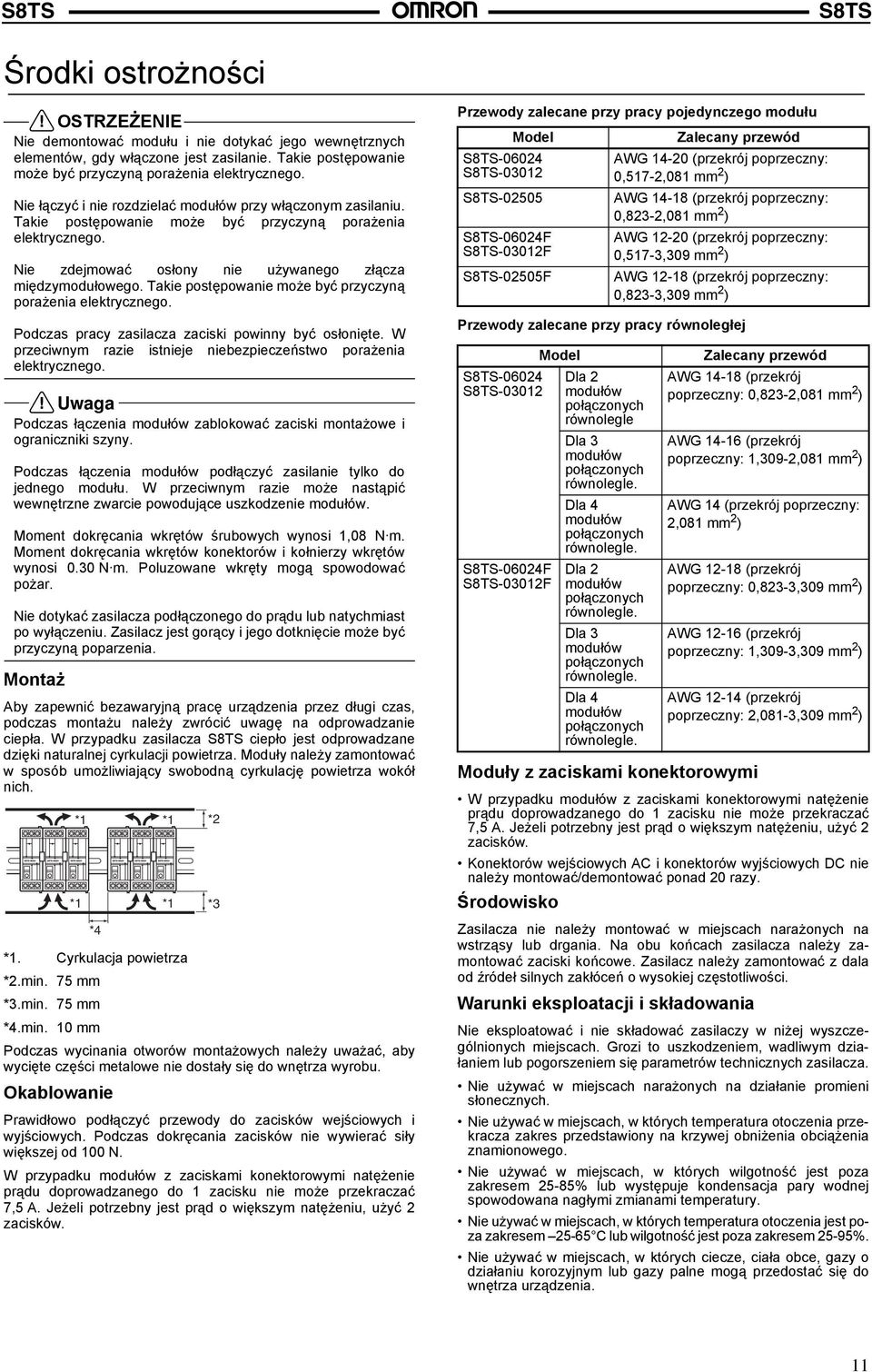 Takie postępowanie może być przyczyną porażenia elektrycznego. Podczas pracy zasilacza zaciski powinny być osłonięte. W przeciwnym razie istnieje niebezpieczeństwo porażenia elektrycznego.