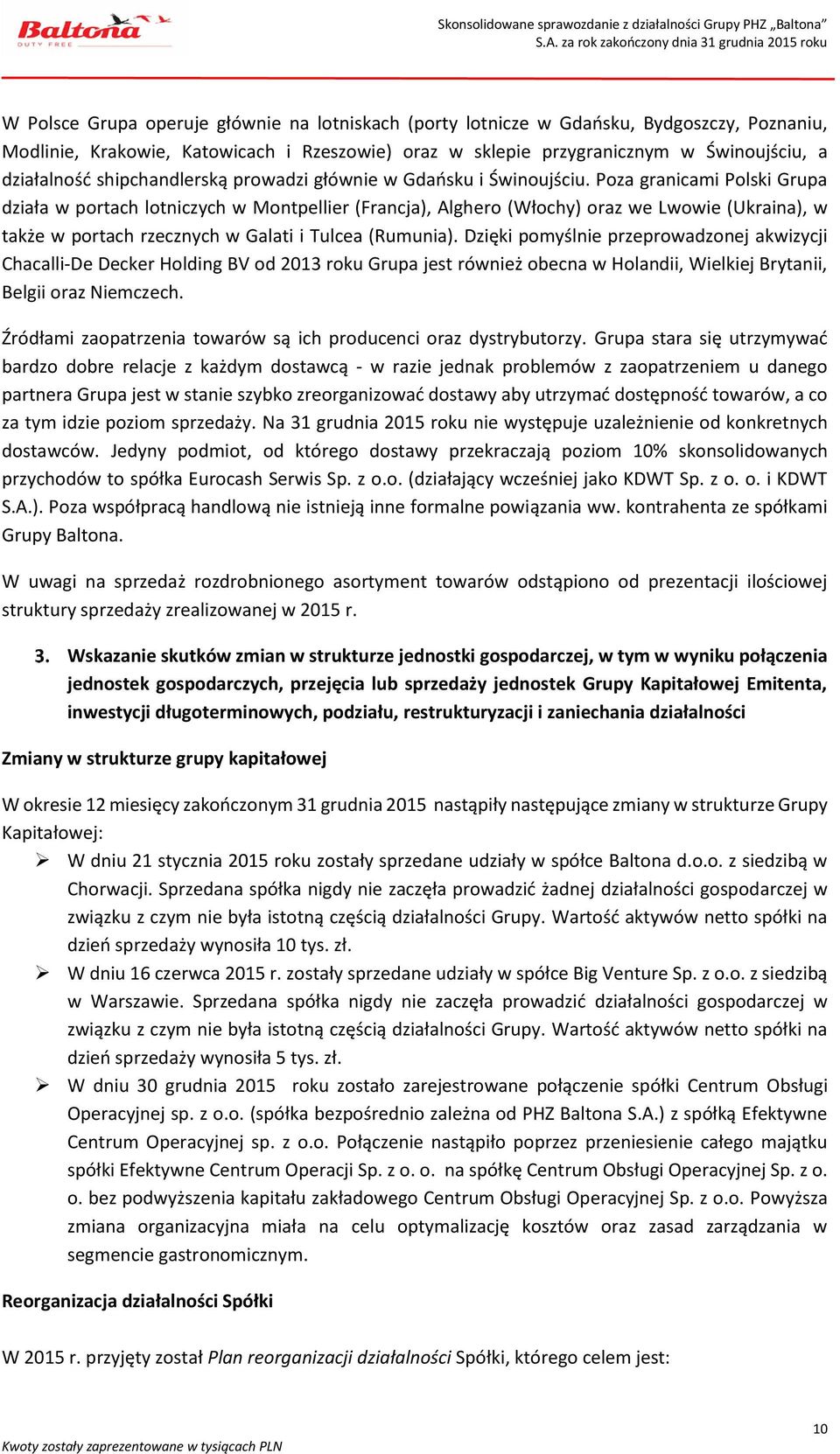 Poza granicami Polski Grupa działa w portach lotniczych w Montpellier (Francja), Alghero (Włochy) oraz we Lwowie (Ukraina), w także w portach rzecznych w Galati i Tulcea (Rumunia).