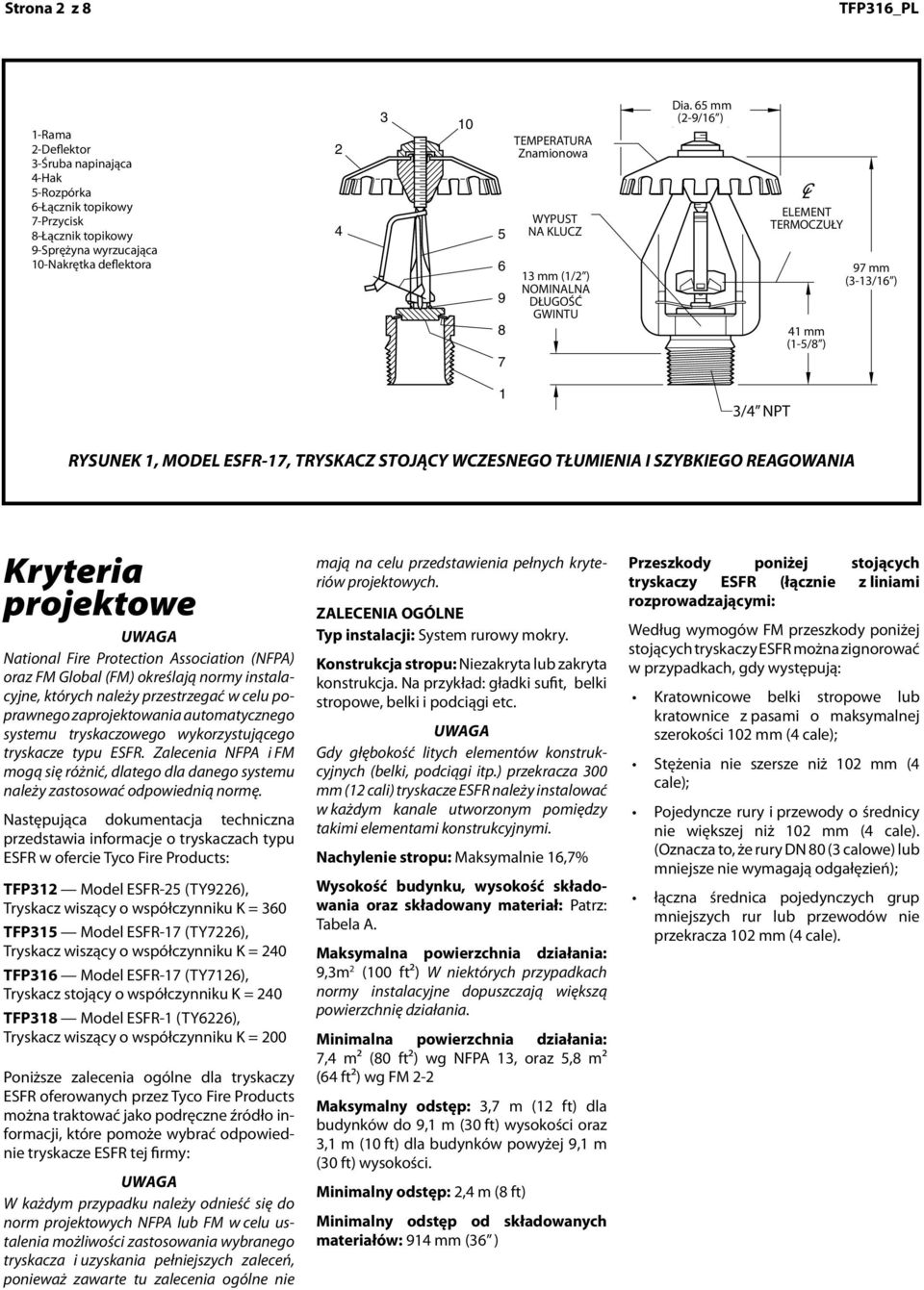 WYPUST NA FLAT KLUCZ 13 1/2" (1/2 ) NOMINALNA (12,7 ) NOMINAL DŁUGOŚĆ MAKE-IN GWINTU 2-9/16" Dia. 65 DIA.