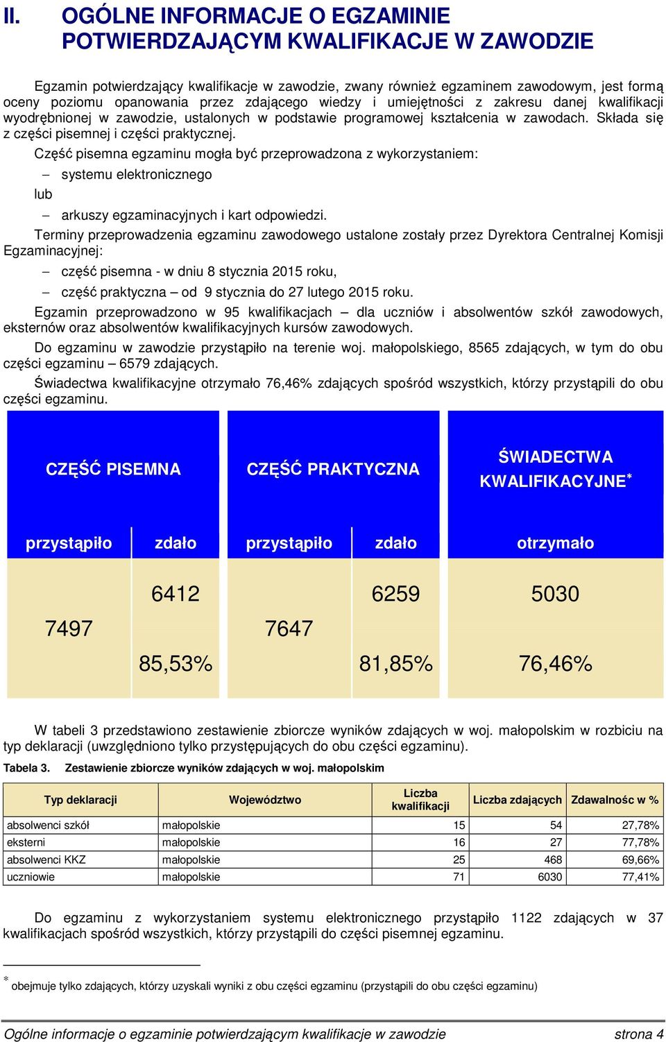 Część pisemna mogła być przeprowadzona z wykorzystaniem: systemu elektronicznego lub arkuszy egzaminacyjnych i kart odpowiedzi.