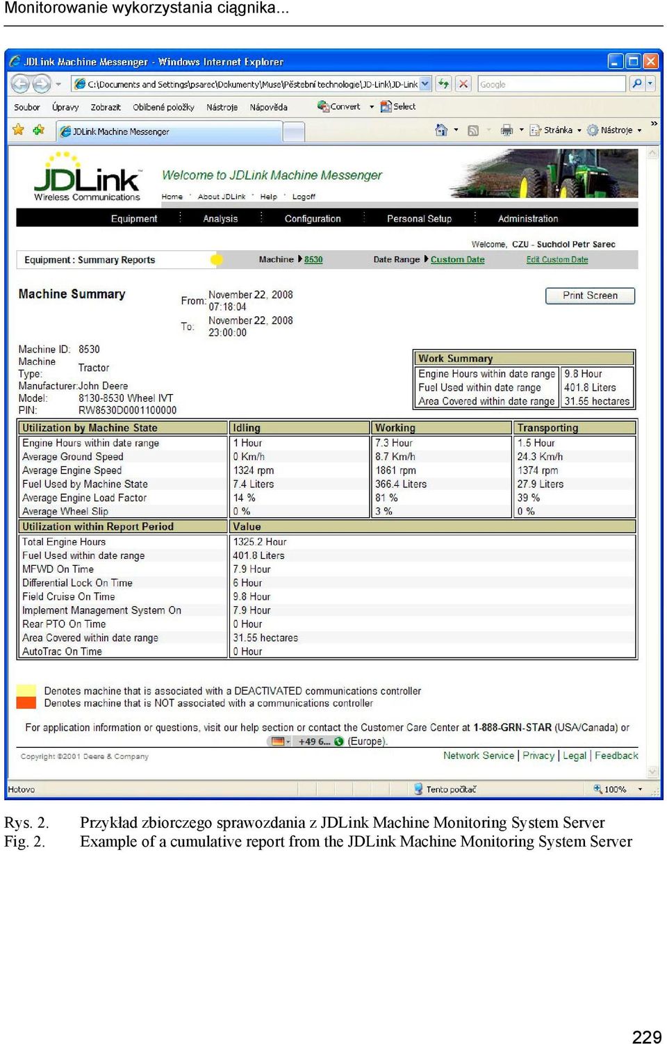 Monitoring System Server Example of a cumulative