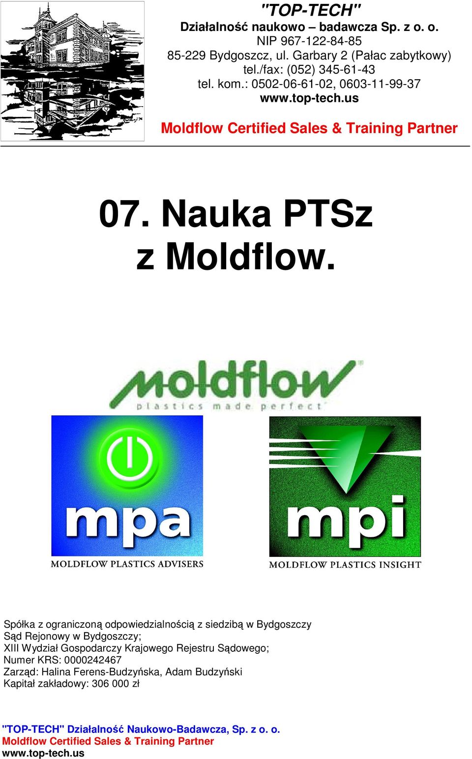 Nauka PTSz z Moldflow.