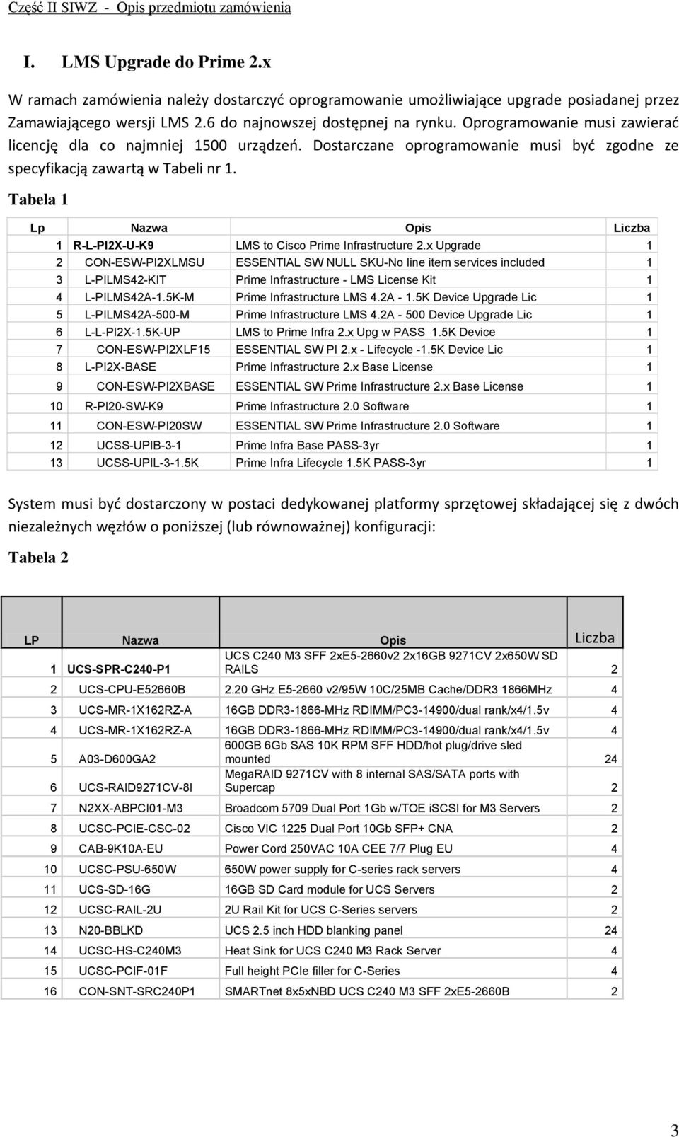 Tabela R-L-PI2X-U-K9 LMS to Cisco Prime Infrastructure 2.