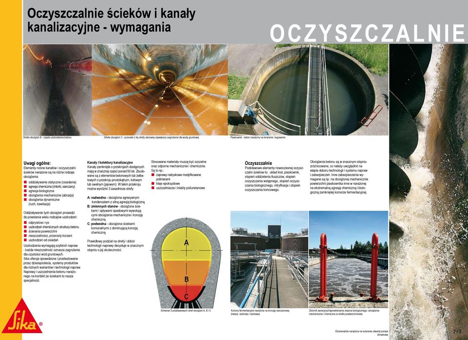 statyczne (osiadania) agresja chemiczna (chlorki, siarczany) agresja biologiczna obciążenia mechaniczne (abrazja) obciążenia dynamiczne (ruch, kawitacja) Oddziaływanie tych obciążeń prowadzi do