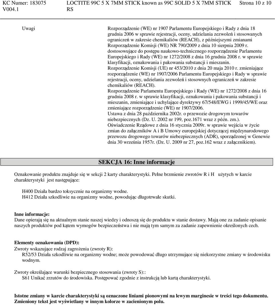 dostosowujące do postępu naukowo-technicznego rozporządzenie Parlamentu Europejskiego i Rady (WE) nr 1272/2008 z dnia 16 grudnia 2008 r.