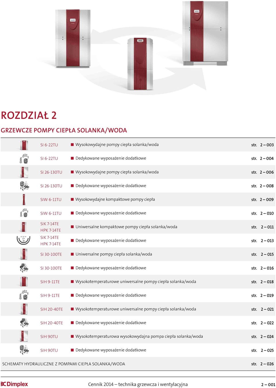 2 009 SIW 6-11TU Dedykowane wyposażenie dodatkowe str. 2 010 SIK 7-14TE HPK 7-14TE SIK 7-14TE HPK 7-14TE Uniwersalne kompaktowe pompy ciepła solanka/woda str.