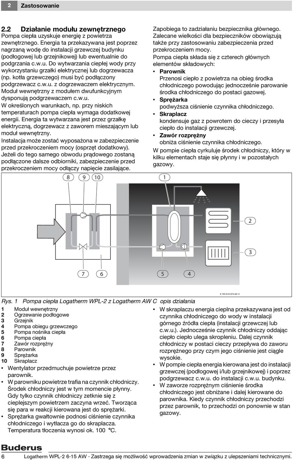 kotła grzewczego) musi być podłączony podgrzewacz c.w.u. z dogrzewaczem elektrycznym. Moduł wewnętrzny z modułem dwufunkcyjnym dysponują podgrzewaczem c.w.u. W określonych warunkach, np.