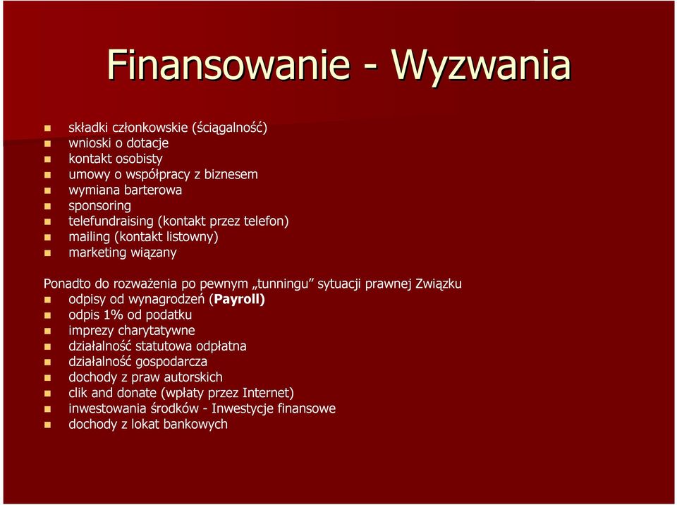 sytuacji prawnej Związku odpisy od wynagrodzeń (Payroll) odpis 1% od podatku imprezy charytatywne działalność statutowa odpłatna działalność