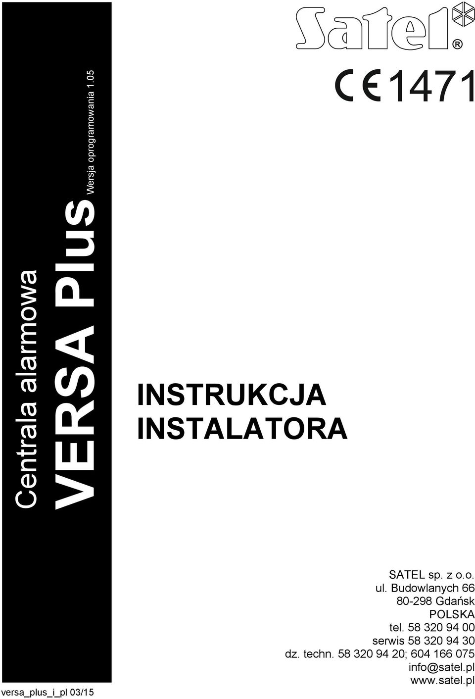 versa_plus_i_pl 03/15 SATEL sp. z o.o. ul.