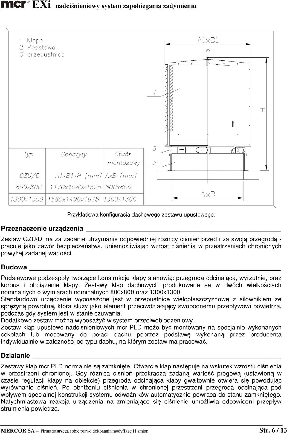 przestrzeniach chronionych powyżej zadanej wartości. Budowa Podstawowe podzespoły tworzące konstrukcję klapy stanowią: przegroda odcinająca, wyrzutnie, oraz korpus i obciążenie klapy.