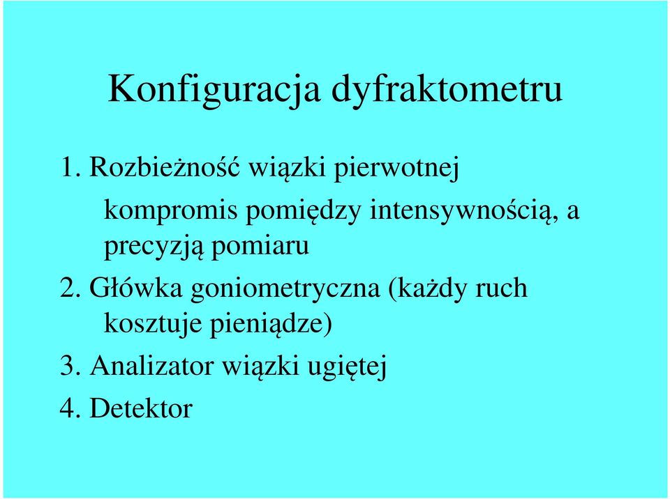 intensywnością, a precyzją pomiaru 2.