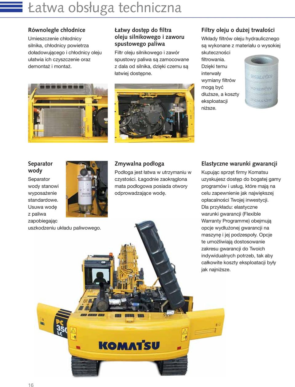 Filtry oleju o dużej trwałości Wkłady filtrów oleju hydraulicznego są wykonane z materiału o wysokiej skuteczności filtrowania.