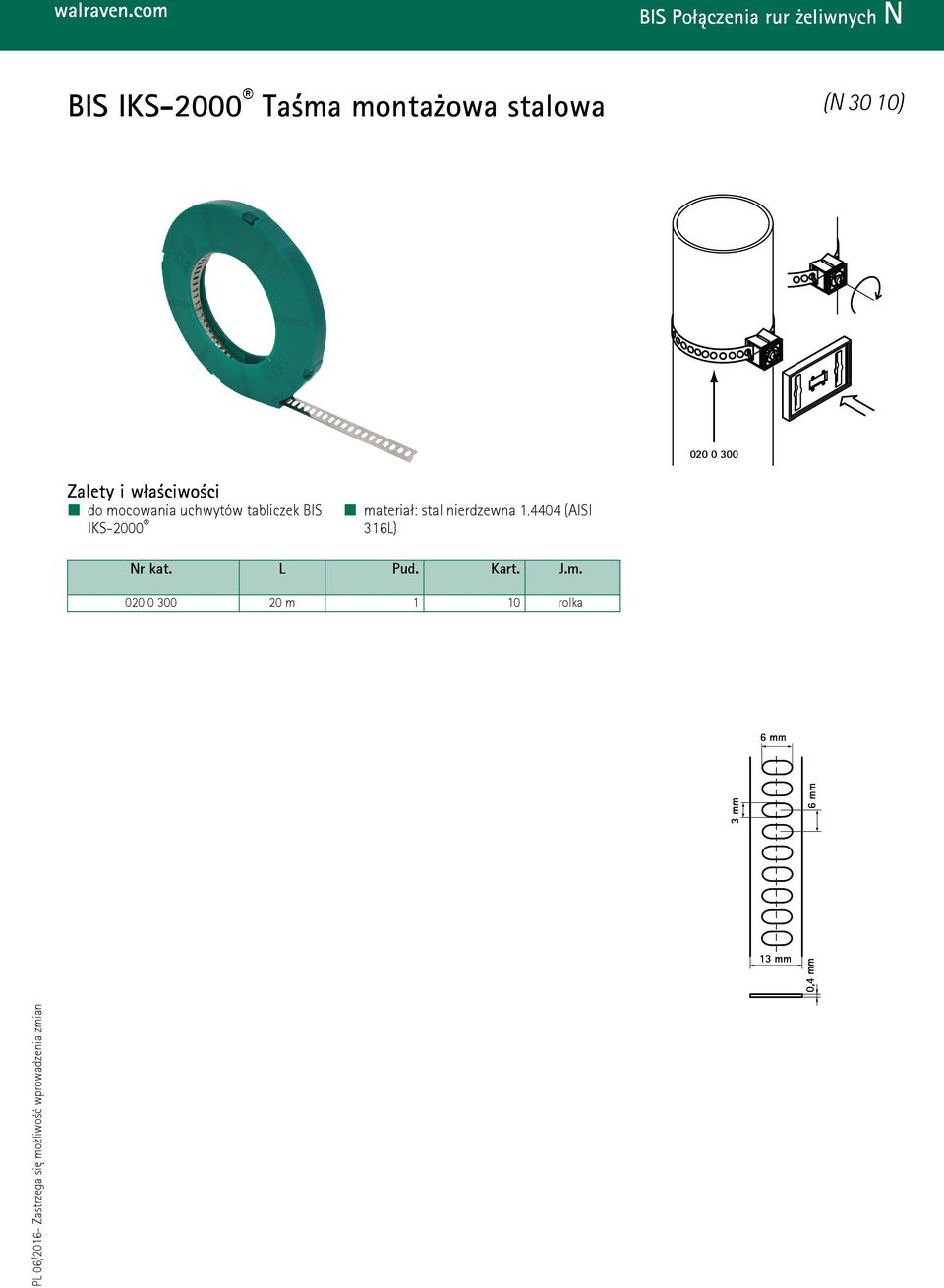 tabliczek BIS IKS-2000 materiał: stal nierdzewna 1.