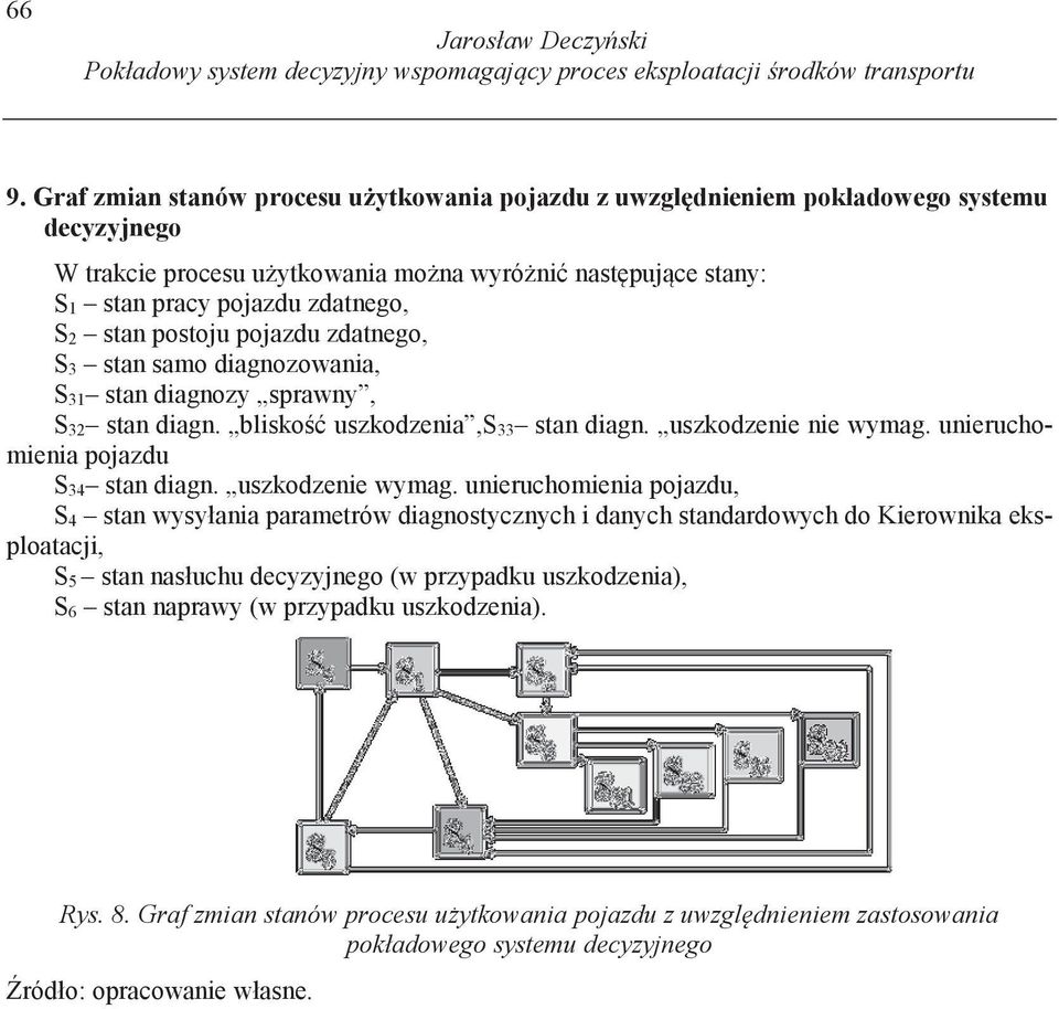 postoju pojazdu zdatnego, S 3 stan samo diagnozowania, S 31 stan diagnozy sprawny, S 32 stan diagn. blisko uszkodzenia,s 33 stan diagn. uszkodzenie nie wymag. unieruchomienia pojazdu S 34 stan diagn.