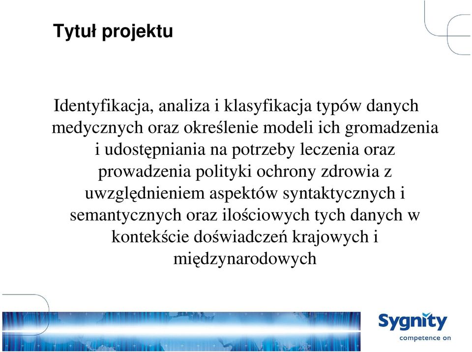 prowadzenia polityki ochrony zdrowia z uwzględnieniem aspektów syntaktycznych i