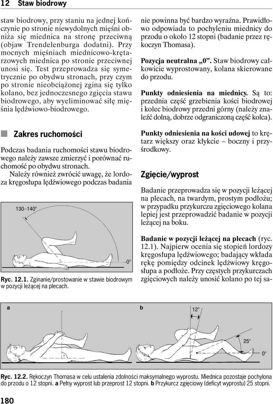 Test przeprowdz si symetrycznie po oydwu stronch, przy czym po stronie nieocià onej zgin si tylko kolno, ez jednoczesnego zgi ci stwu iodrowego, y wyeliminowç si mi - Êni l dêwiowo-iodrowego.