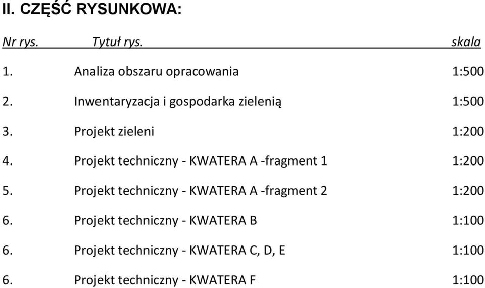 Projekt techniczny - KWATERA A -fragment 1 1:200 5.