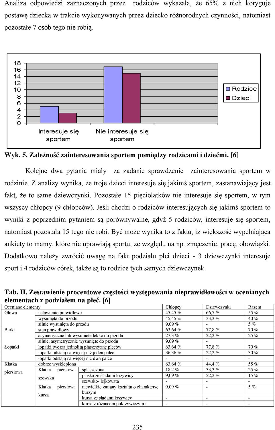 [6] Kolejne dwa pytania miały za zadanie sprawdzenie zainteresowania sportem w rodzinie.