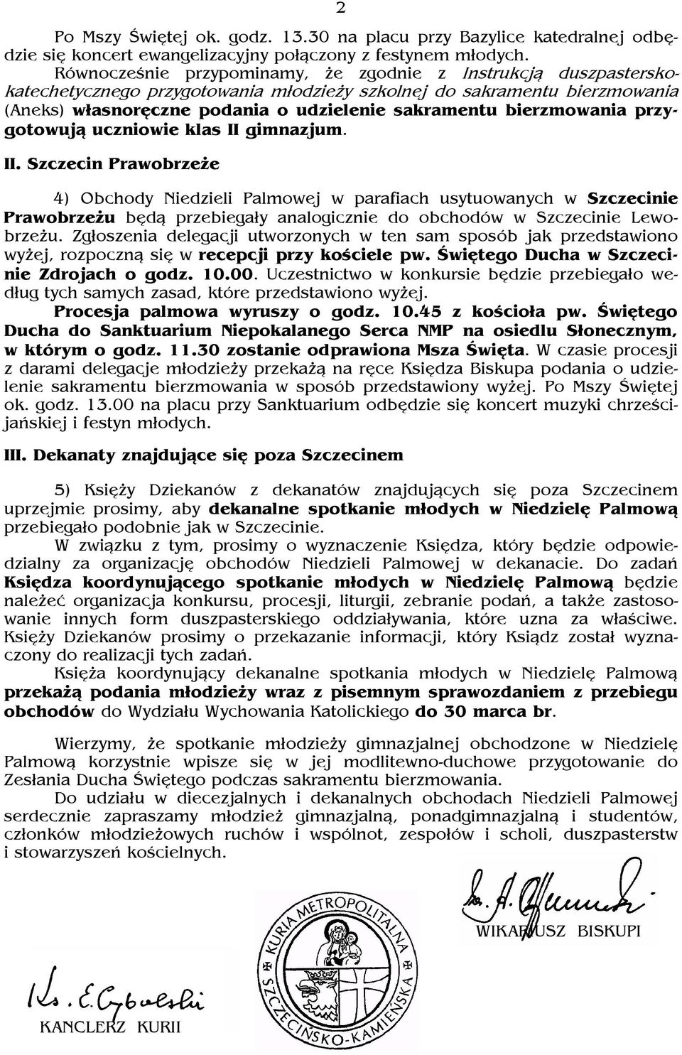 bierzmowania przygotowują uczniowie klas II 