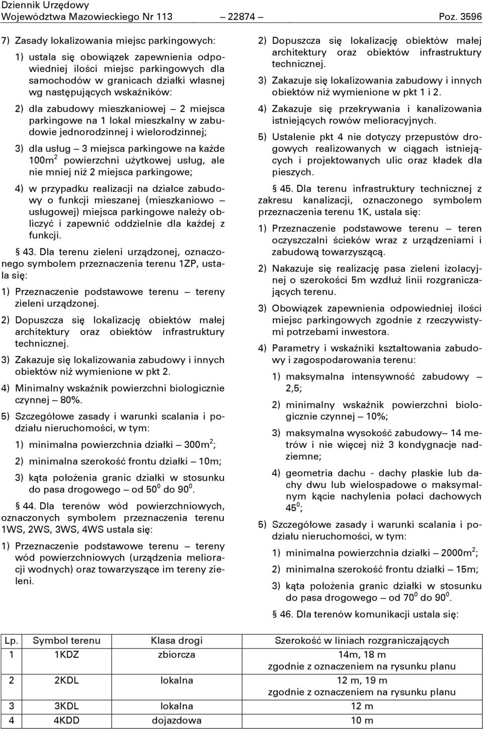 2) dla zabudowy mieszkaniowej 2 miejsca parkingowe na 1 lokal mieszkalny w zabudowie jednorodzinnej i wielorodzinnej; 3) dla usług 3 miejsca parkingowe na kaőde 100m 2 powierzchni uőytkowej usług,