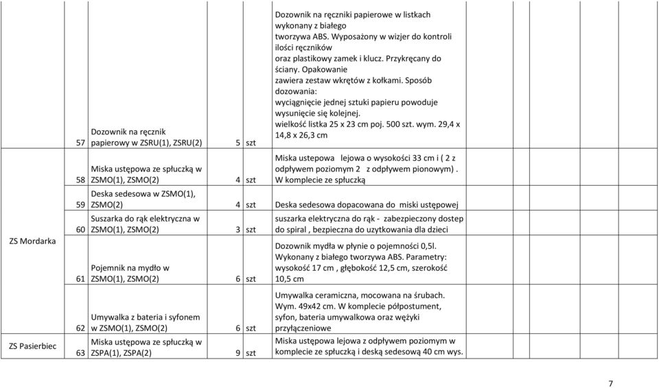 Sposób dozowania: wyciągnięcie jednej sztuki papieru powoduje wysunięcie się kolejnej. wielkość listka 25 x 23 cm poj. 500 szt. wym.