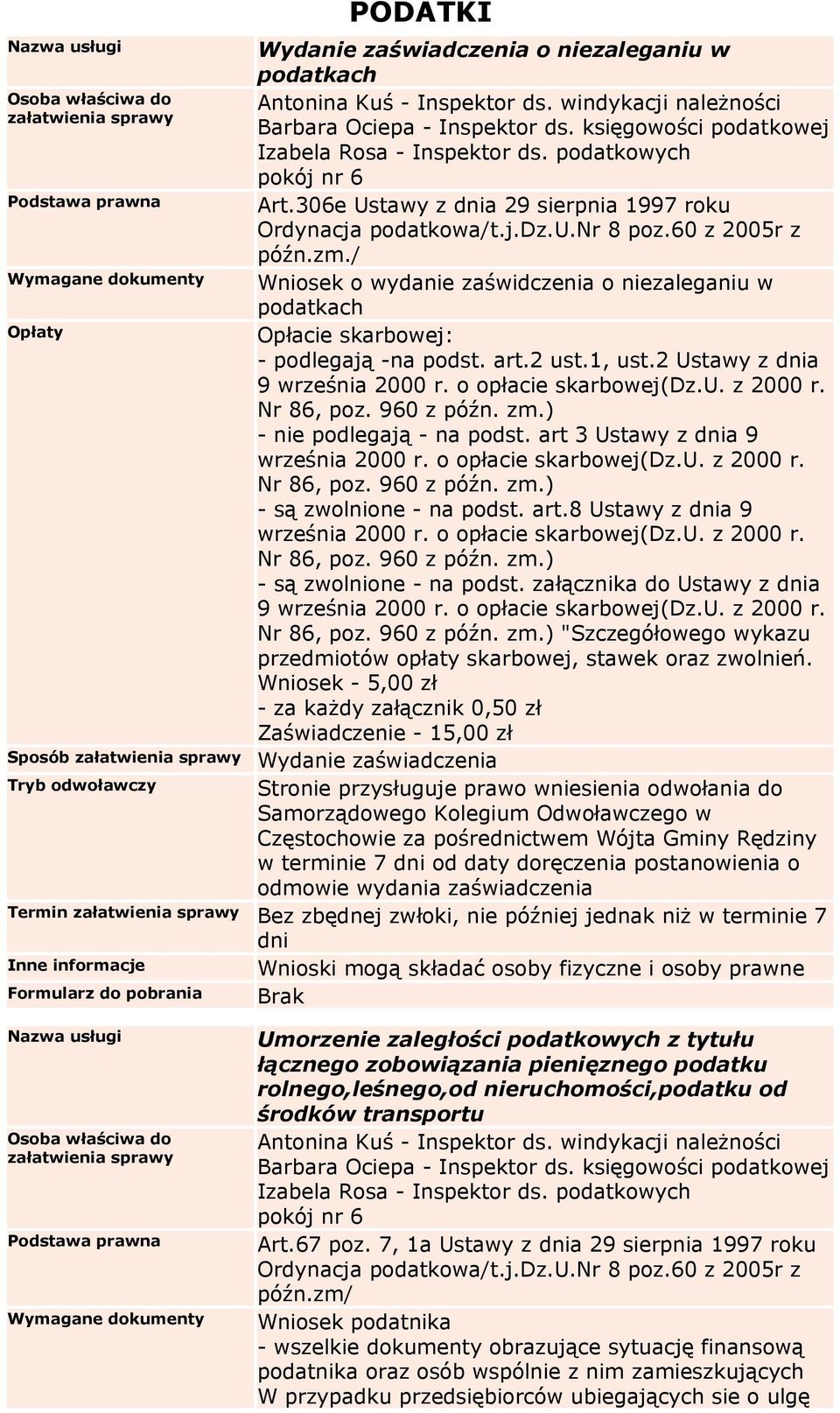 2 Ustawy z dnia 9 - nie podlegają - na podst. art 3 Ustawy z dnia 9 - są zwolnione - na podst. art.8 Ustawy z dnia 9 - są zwolnione - na podst.