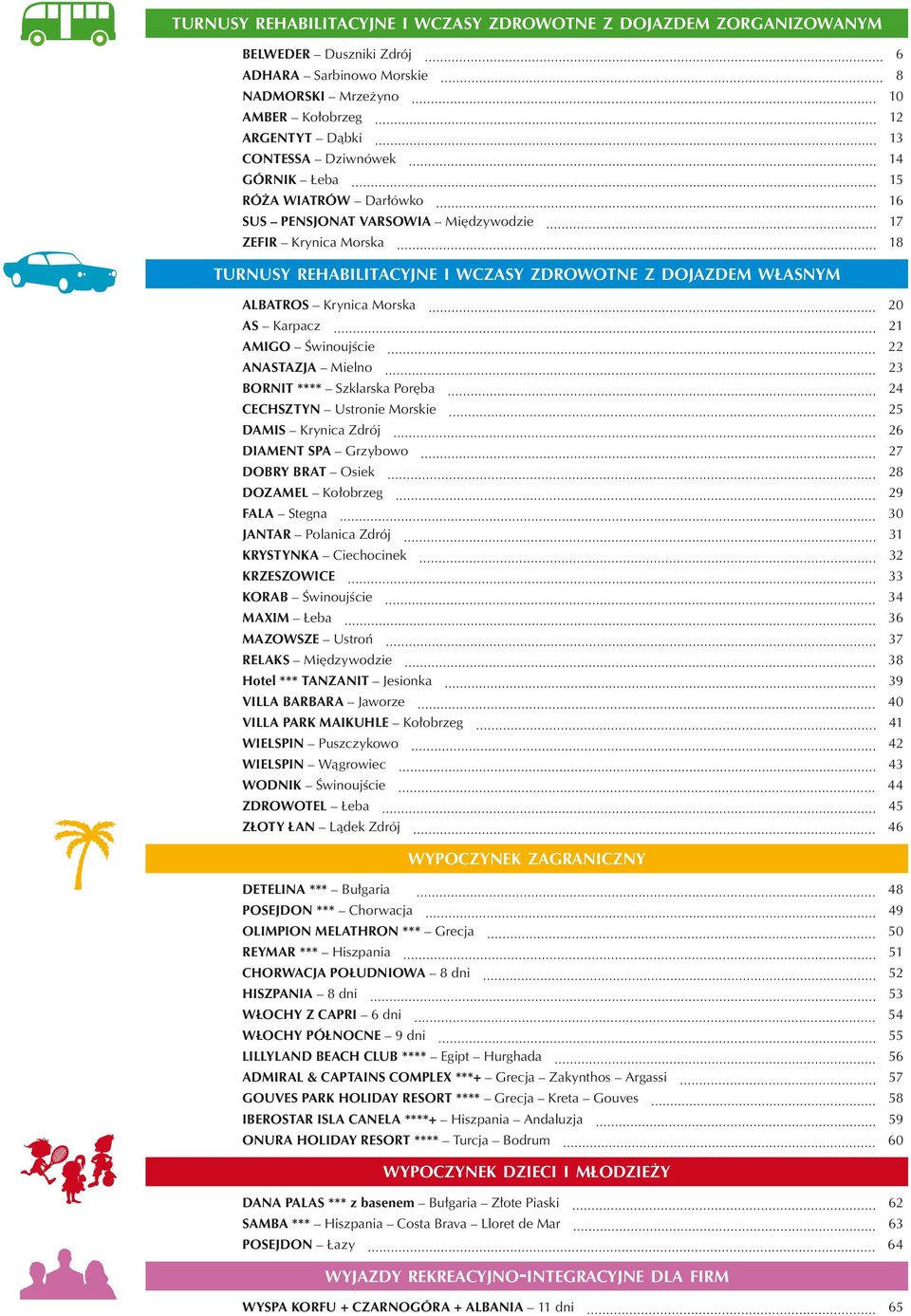 Karpacz 21 AMIGO Świnoujście 22 ANASTAZJA Mielno 23 BORNIT **** Szklarska Poręba 24 CECHSZTYN Ustronie Morskie 25 DAMIS Krynica Zdrój 26 DIAMENT SPA Grzybowo 27 DOBRY BRAT Osiek 28 DOZAMEL Kołobrzeg