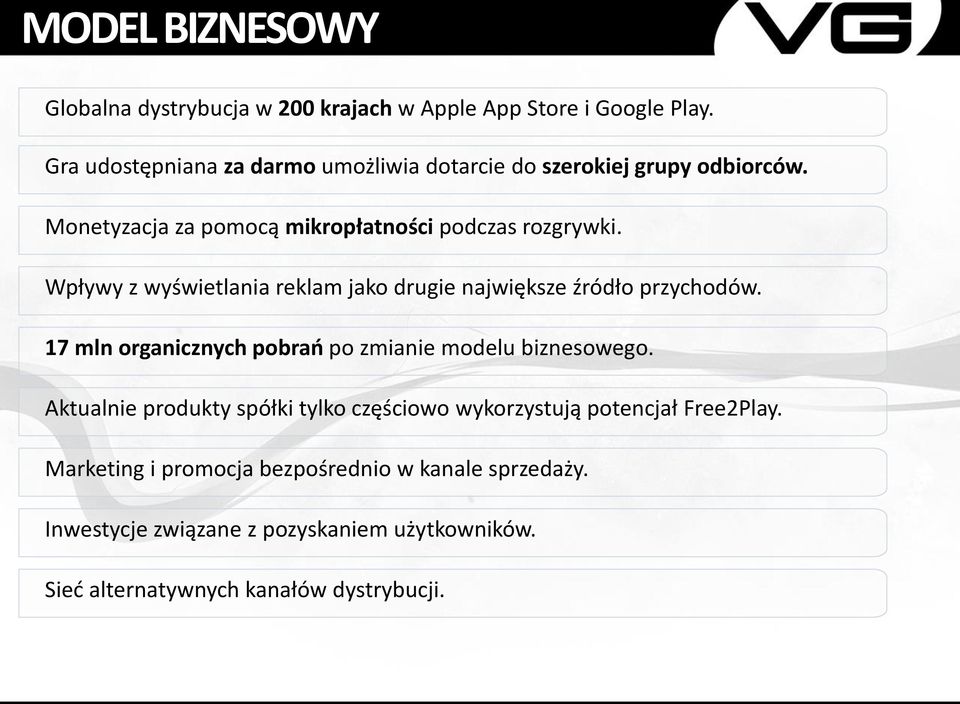 Wpływy z wyświetlania reklam jako drugie największe źródło przychodów. 17 mln organicznych pobrań po zmianie modelu biznesowego.