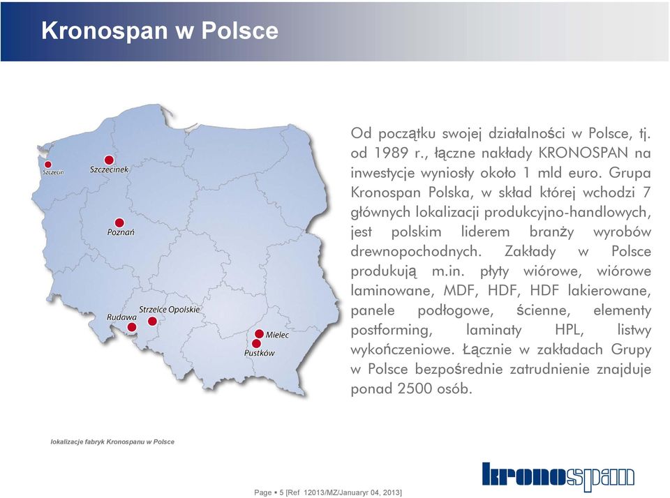 Zakłady w Polsce produkują m.in.