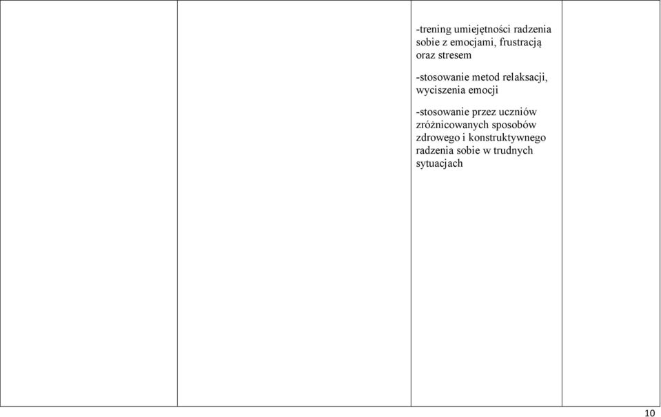 emocji -stosowanie przez uczniów zróżnicowanych sposobów