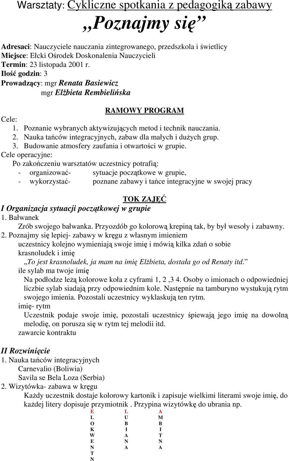 3. Budowanie atmosfery zaufania i otwartości w grupie.